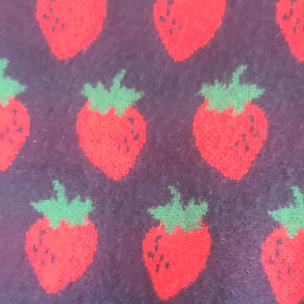 Maeve Navy Sweater with Red Strawberry Design - Picture 5 of 6